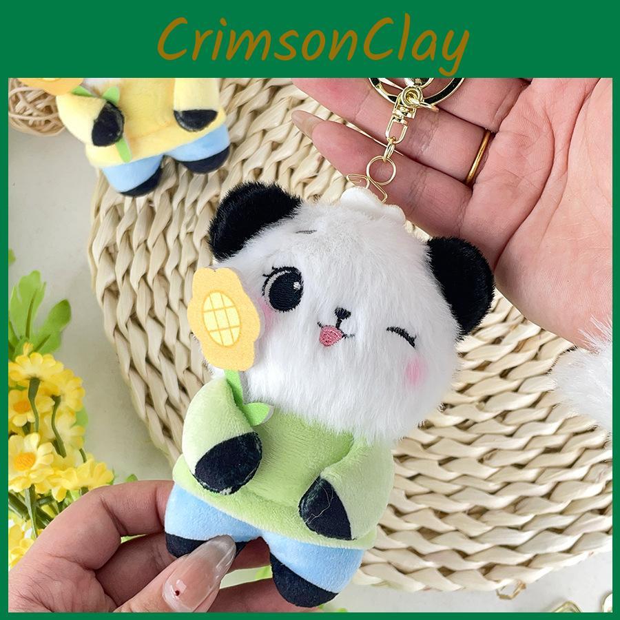 Panda Sunflower Plush Toys Bag Hanging Accessories Keychain Pendant Souvenir