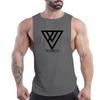 Summer Adult Men'S Fitness Outdoor Crew-Neck Vest Creative Triangle Pattern 2d Print Breathable Stylish Sleeveless Shirt