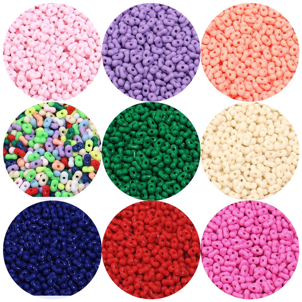 Acrylic Solid Color Peanut Beads for Handmade Jewelry and Accessories
