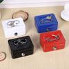 Mini Security Box Small Cash Boxs with Key Lock Household Portable Metal Money Box Lockable Cash Safe