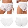 Mens Shorts Semi See-Through Sides Split Elastic Waistband Boxer Shorts Beach Shorts Swimsuits