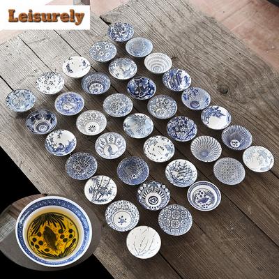 70 мл изысканные синие и белые фарфоровые чайные чашки расписанные вручную чашка мастера бамбуковая шляпа чайная чаша гостевые дегустационные кружки чайные аксессуары