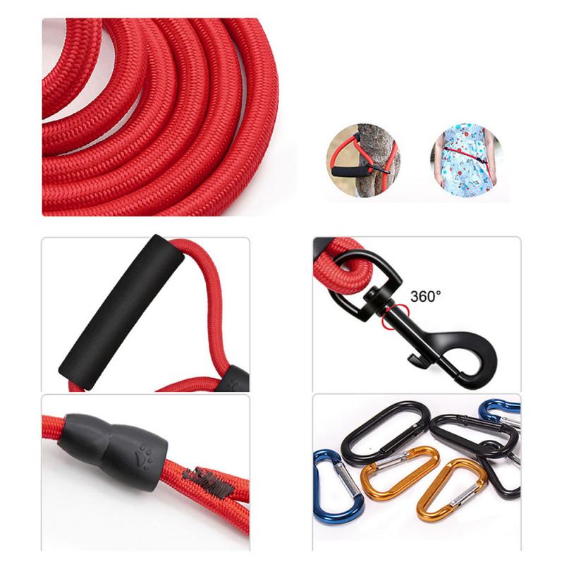 Поводок для домашних собак, нейлоновый длинный поводок для отслеживания, круглая веревка для собак, тренировочный поводок для прогулок на открытом воздухе, поводок для маленьких, средних и больших собак 5 м/10 м