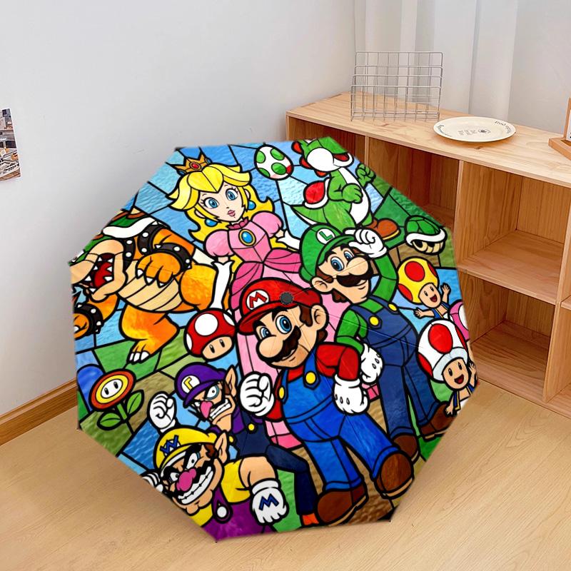 1 шт. Автоматический складной зонт с рисунком Super Mario, 8 спиц, портативный, складной, для путешествий, Рождественский, День рождения, Подарок