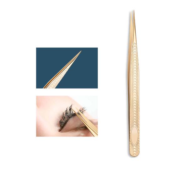 5 шт. пинцетов для наращивания ресниц из нержавеющей стали, точные прямые пинцеты с резным кончиком из волокна, профессиональные пинцеты для ресниц
