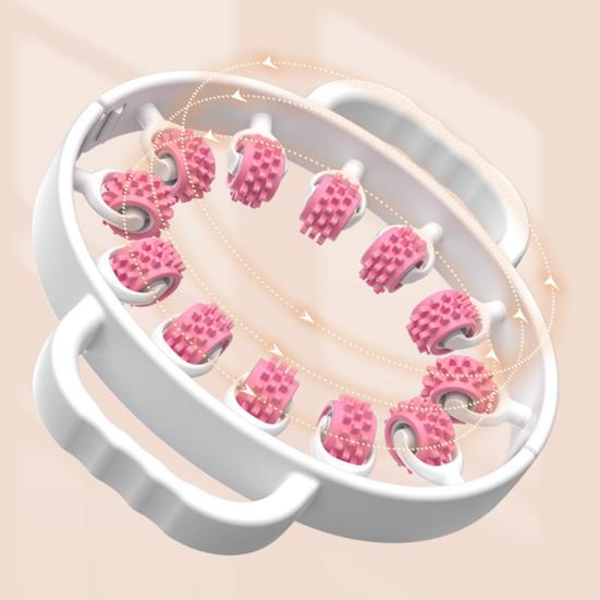 Leg Massage Roller Anti-Cellulite Lymphatic Drainage Deep Tissue Therapy Thighs Arm Back Shoulder Muscle Relaxation Massage Tool with 12 Rollers