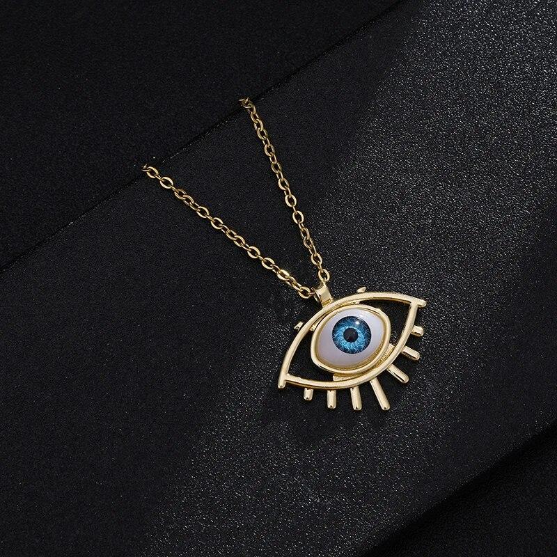 Турецкое ожерелье Lucky Evil Eye, женское 8 стилей, голубые глаза, женское очарование, модная эмалированная цепочка из нержавеющей стали, ожерелье, ювелирное изделие, подарок