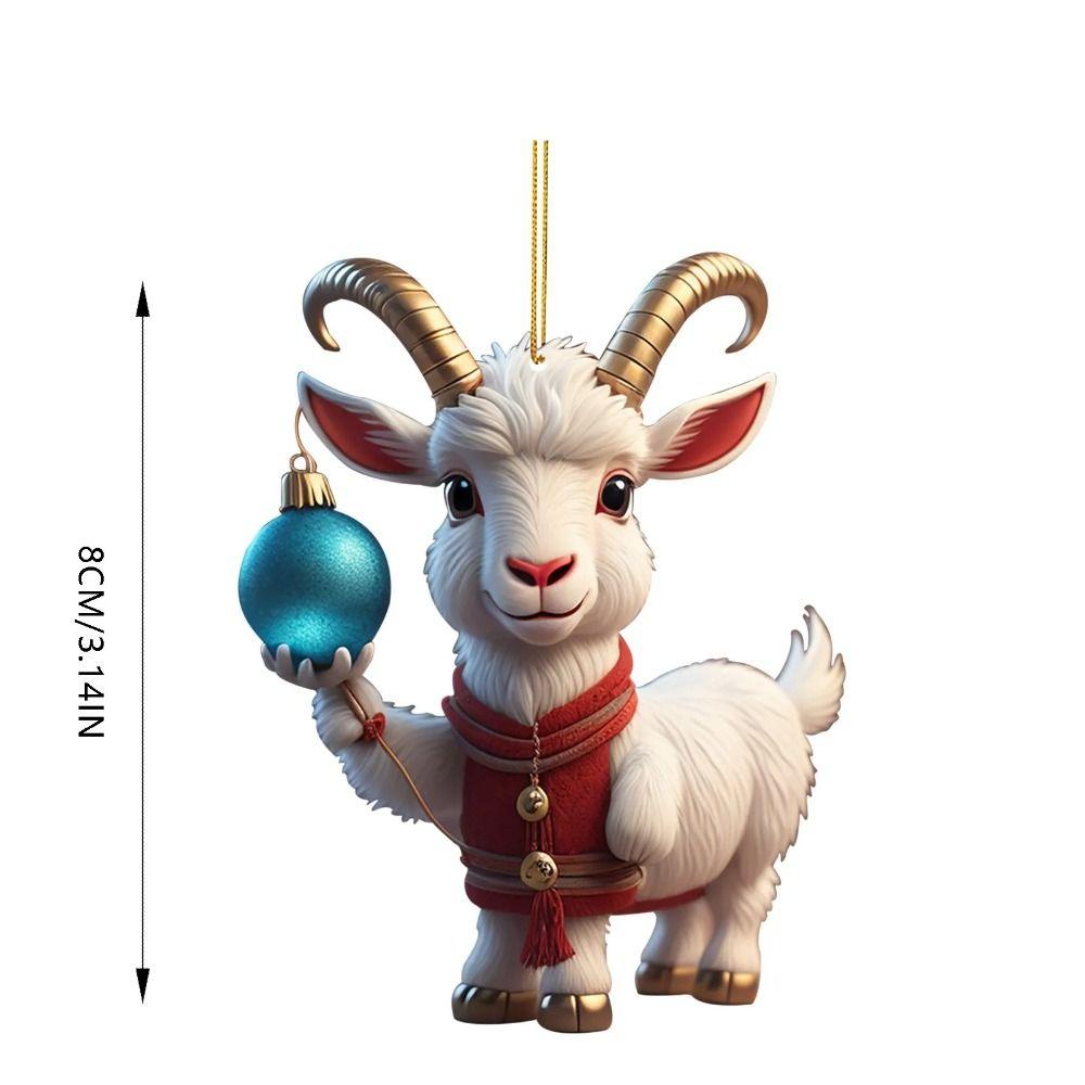 Милый мультяшный козлик, цветочный венок, подарочная коробка, подвеска в виде собаки, креативные рождественские украшения в виде снежинок, вечеринка