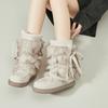 Женские модные ботинки на толстой подошве с ремешками, зимние легкие теплые ботинки от холода и снега, нескользящие повседневные кроссовки, плюшевые хлопковые ботинки