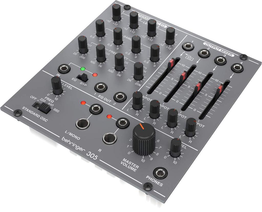 Behringer Analog Synthesizer Modular Eurorack Module Eurorack Compatible Analog Module SYSTEM100 Series 305 Gray EQ/MIXER/OUTPUT EQ/MIXER/OUTPUT