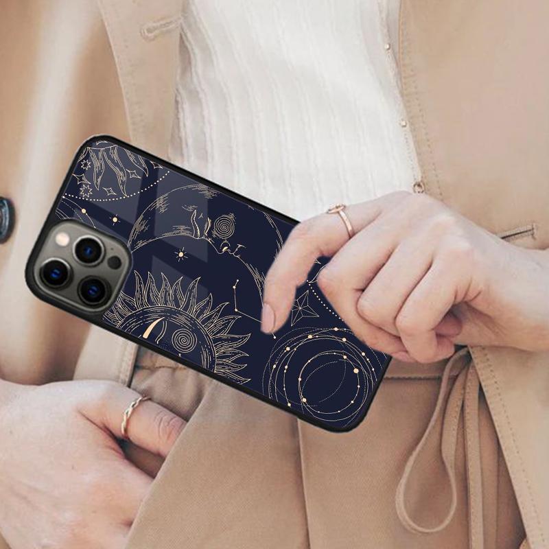 Магнитный чехол для телефона «Небесное Солнце и Луна» для APPLE iPhone 17 Air 16 14 13 12 Pro Max 15 Plus Беспроводная зарядка MagSafe Чехол