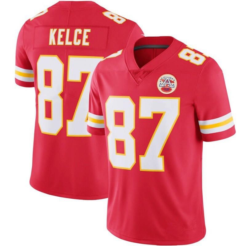 Kansas City Chiefs Football Jersey 87 Kelce 15 Mahomes Embroidered Sports Fan Game