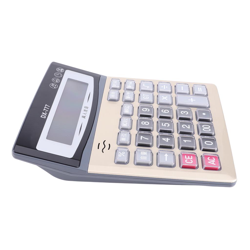 Desk Calculator 12 Digit Clear Large Display Big Buttons Voice Reading Office Calculator for School