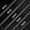 Stainless Steel Wheat Silver Chain Necklaces 18""-28"" Chain Necklace for Men and Women Jewelry 3/4/5/6/8mm