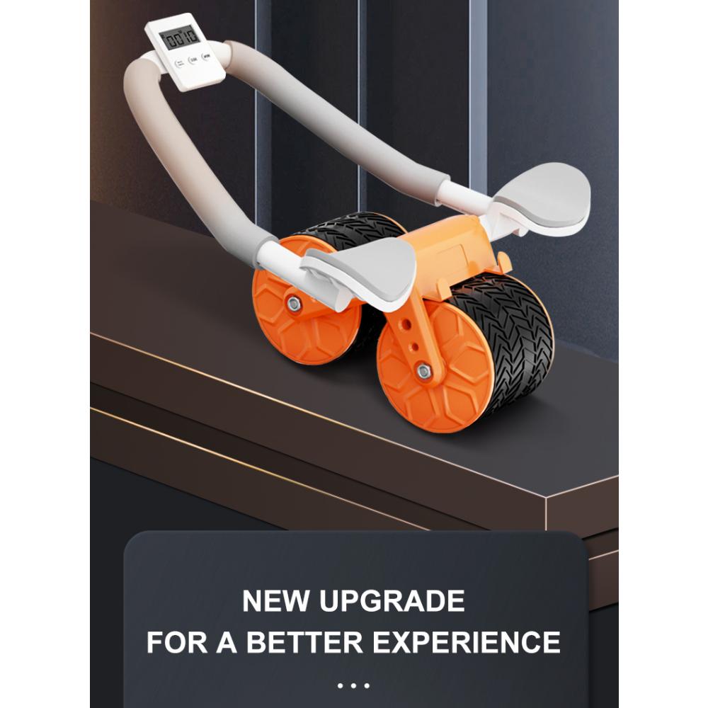 Ab Roller Wheel Automatic Rebound With Elbow Support Flat Plate Exercise Wheel Silence Abdominal Wheel Home Exercise Equipment