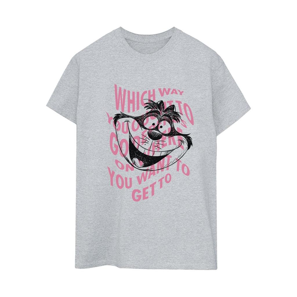 Disney Womens/Ladies Alice In Wonderland Chesire Cat Cotton Boyfriend T-Shirt