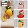 Pink Peach Cherry Bag Pendant Cartoon Braided Rope Keyring Cute Fruit Keychain  Backpack Decoration