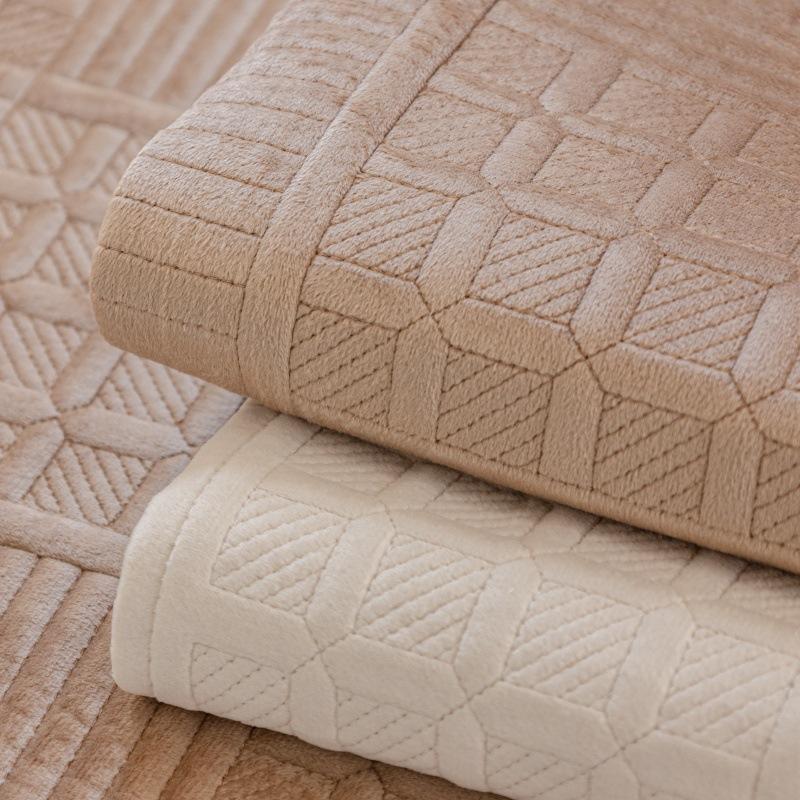 Nordic Simple Solid Color Modern Plush Sofa Cushion Four Seasons Universal Embroidery Non-Slip Seat Cushion Dutch Velvet Sofa Cover Towel