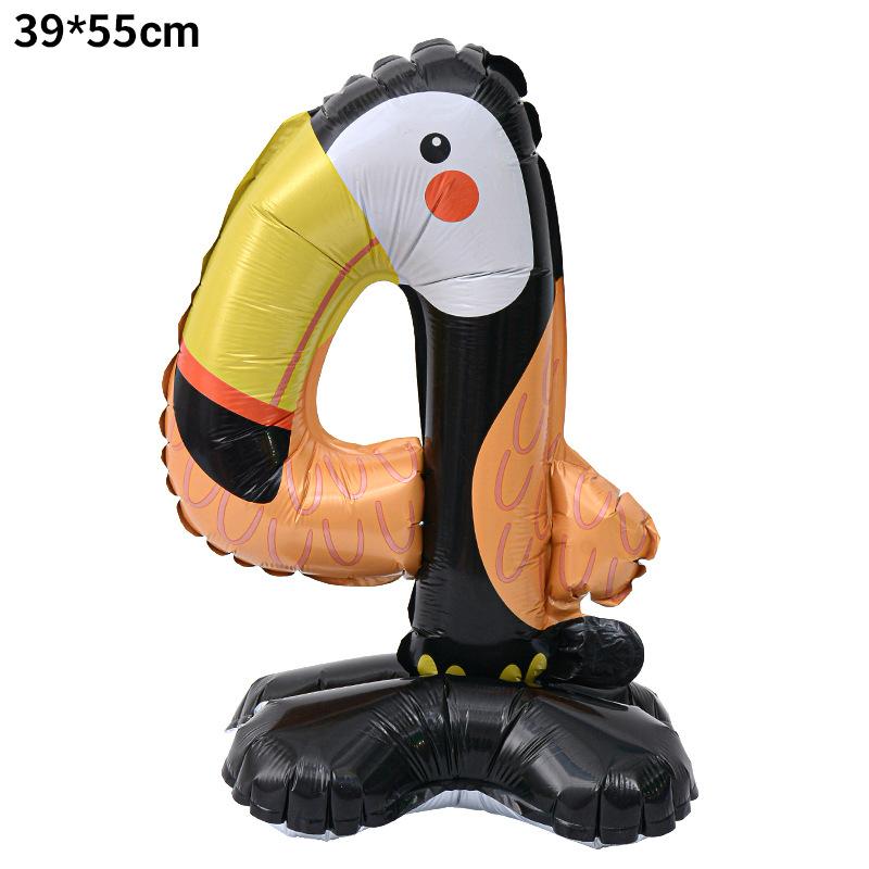 23 Inch Animal Digital Column Aluminum Film Balloon Modeling 0-9 Birthday Scene Decoration