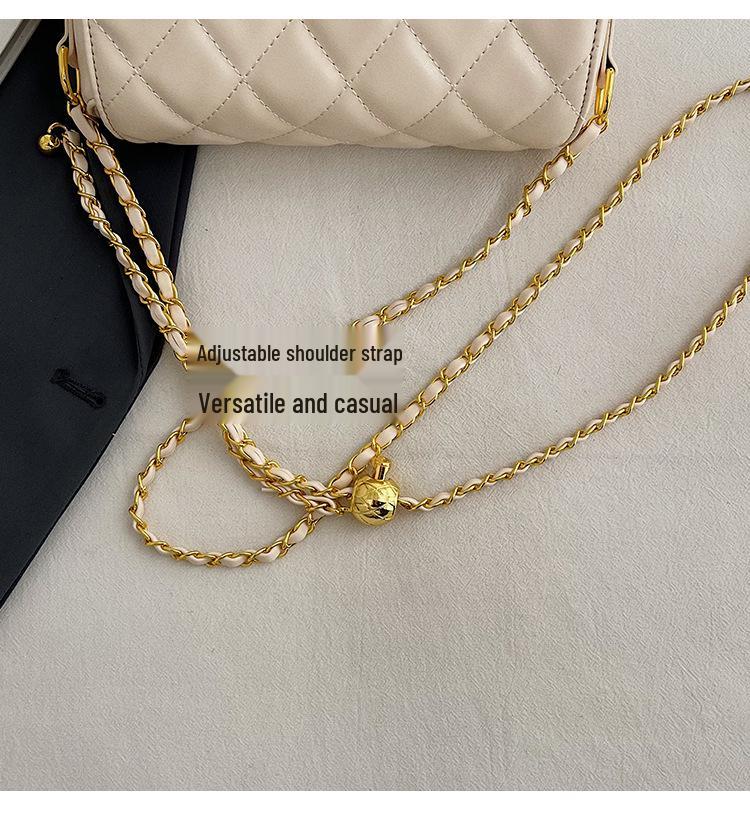 Летняя мини-сумка-цепочка в корейском стиле 2025: Женская стеганая сумка кроссбоди с вышивкой и ароматным стилем