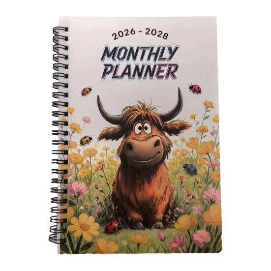 Ежемесячник на 2026-2028 годы Книга-планировщик на 3 года Янв. 2026 - Дек. Календарь на 36 месяцев 2028 года с переплетом на двойной спирали для школьной работы