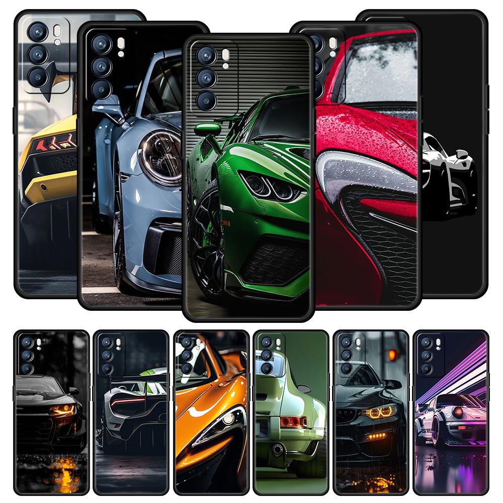 Супер Авто Спортивный Чехол для Телефона для Oppo Reno8 Reno7 Reno6 Pro A54 5G Find X6 X5 A53 A52 A9 A15 A95 A17 A16 A76 A74 A57 A31 Обложка