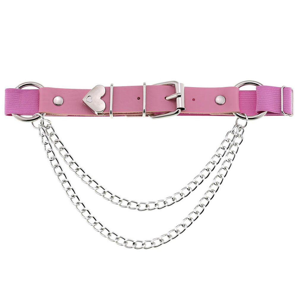 Belt Leg Harness Punk Chain PU Leather Women Suspenders Fashion Accessories Heart Garter Belt