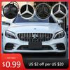 Hot Car Sticker Chrome Silver ABS Car Front Grille Star Emblem LED Logo For Mercedes Benz X166 GL350 GL450 GL500 GL550 W207 E250