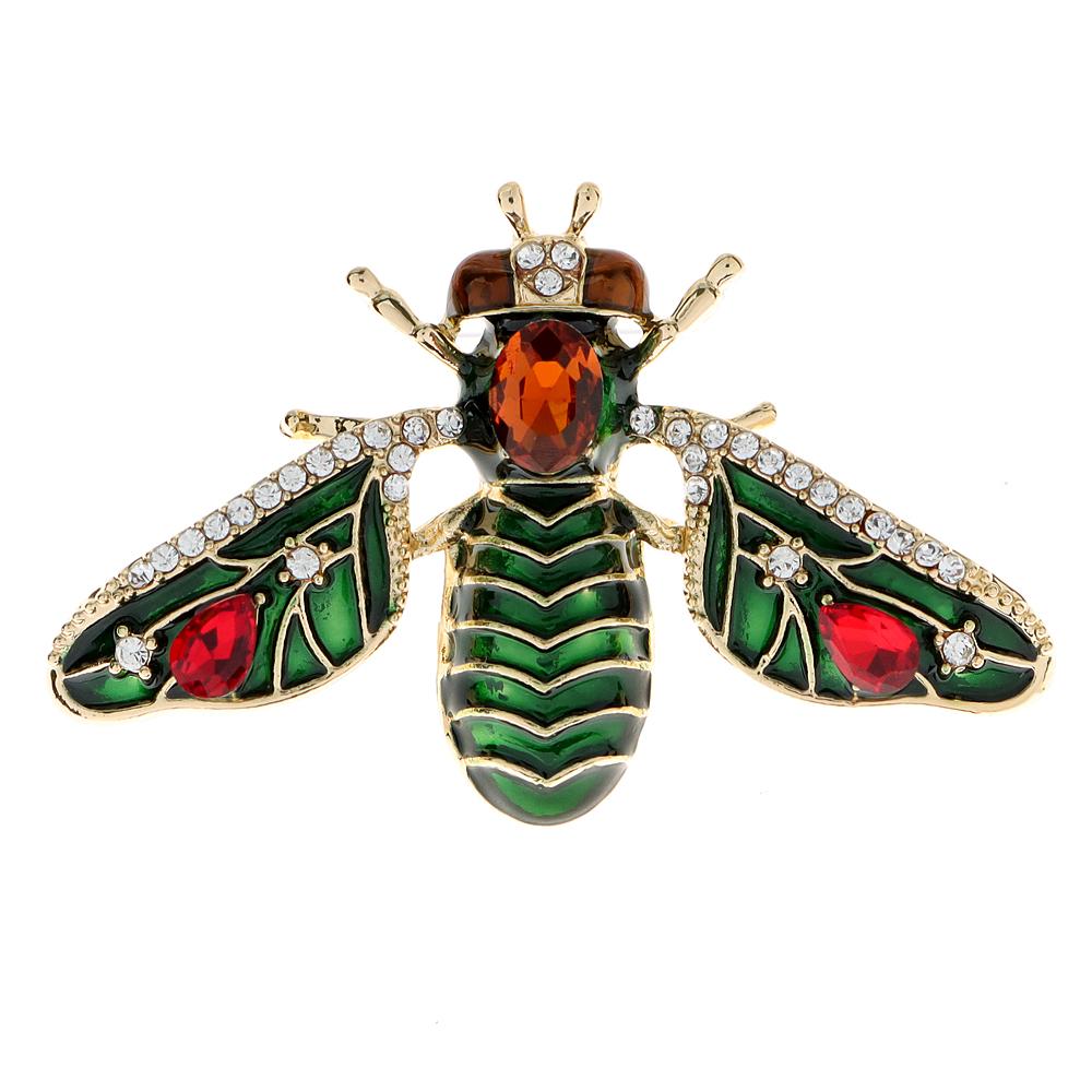 New Rhinestone Bee Brooches For Women Spring Insect Design Pin 4 Colors Available Coat Accessories High Quality