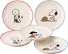 PEANUTS Snoopy Five Plate Set Small Plates Set of 5 Plates Bread Plate Each Plate Diameter 14cm X Depth 2cm Microwave and Dishwasher Safe Mino Ware