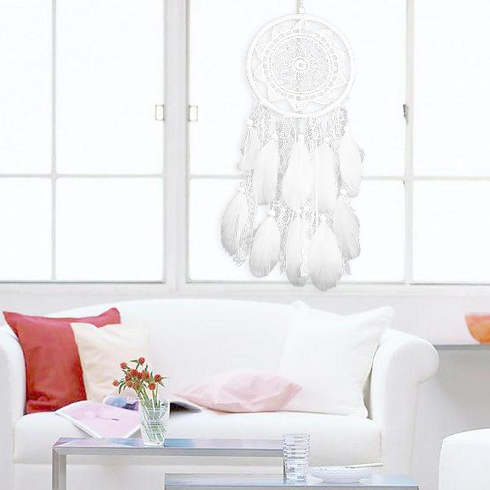 Ловец снов Ветер Колокольчики Круглое Кольцо Ручной Работы Хлопковая Нитка Настенный Подвесной Кулон Ремесло Украшение Для Спальни Ловец Снов