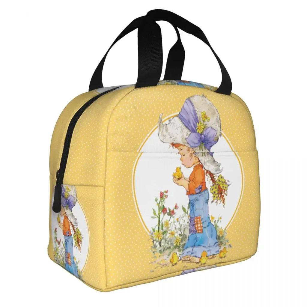 Милая Сара Кей Девушка Велосипедная Езда Ланч-боксы Аксессуары Мультфильм Деревенская Жизнь Термосумка Холодная Еда Пикник Дорожная Сумка Утепленная