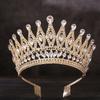 Baroque Queen Crystal Crowns With Comb Bride Headdress Luxury Crystal Princess Crown