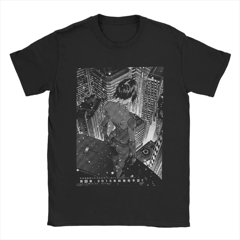 Awesome Ghost In The Shell T-Shirt Crewneck 100% Cotton T Shirt Anime Manga Short Sleeve Tees Plus Size Clothing