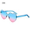 Funny Gradient Lenses Colorful Party Sun Glasses Heart-shaped Sunglasses Shades Heart Glasses