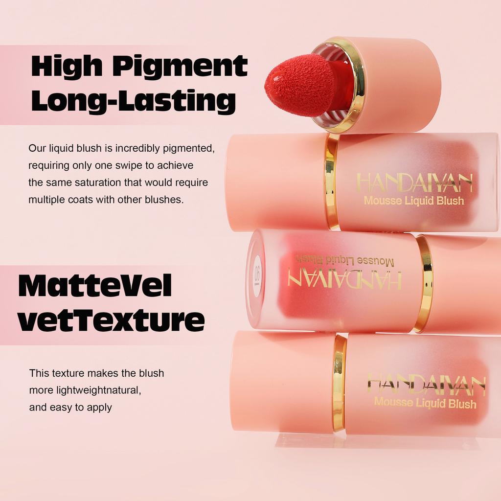 Six Colors of Lightweight Breathable and Easy-to-color Liquid Blush Waterproof and Non-fading Suitable for Novice Women