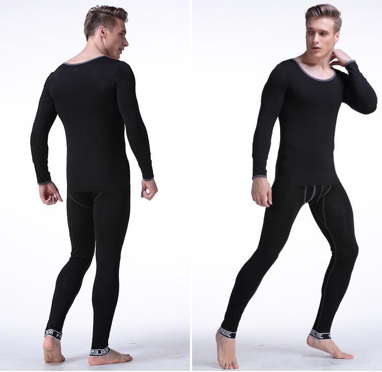 Мужские облегающие теплые леггинсы из хлопка и шерсти на осень-зиму