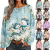 Womens  Fall Sweaters Long Sleeve Print Tops Pullover Sweaters Loose Dressy Casual Basic Clothes