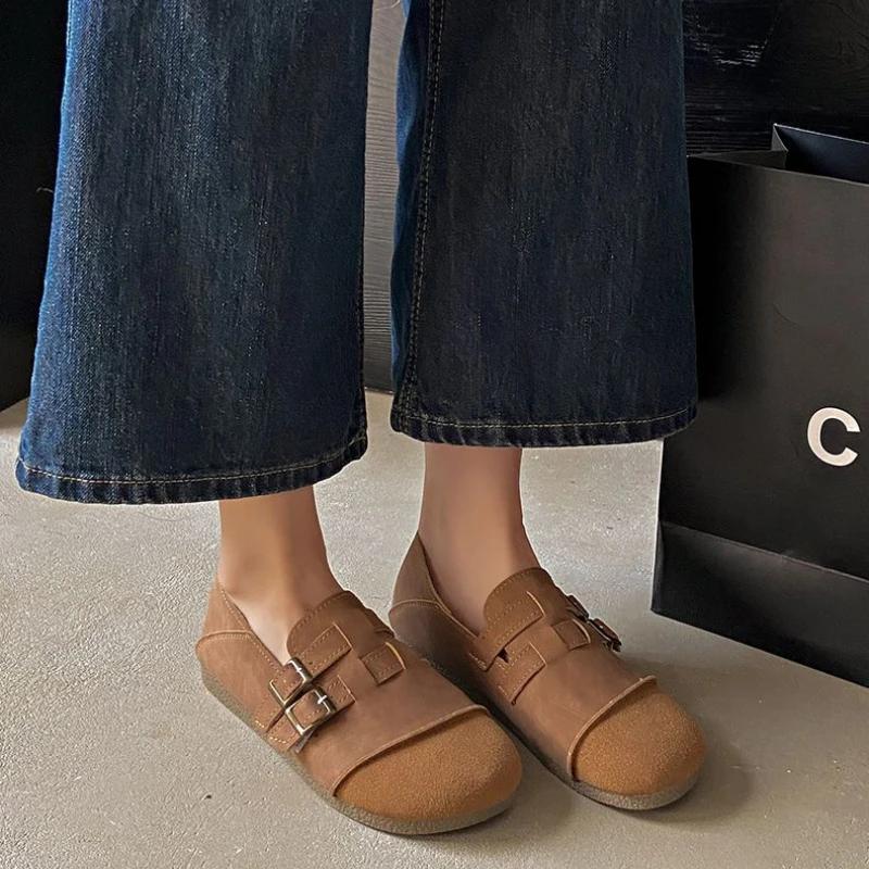 Fashion Elegant Party Woman Flats With Heel Moccasins Slip-on One-line Buckle Shoes for Women Stylish Fashionable Dress Chic Summer 2025