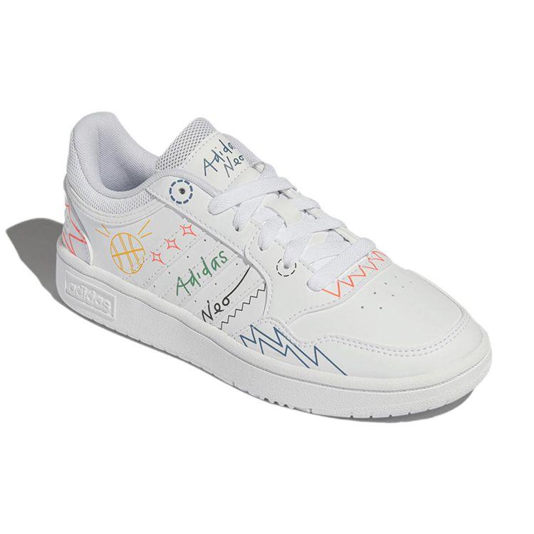 adidas Neo Hoops 3.0 Lifestyle Нескользящие Прочные Низкие Кеды для Скейтборда Женские Кроссовки Белые HP3164
