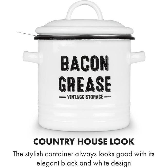 Контейнер для хранения беконного жира с ситом Новый в коробке Белый