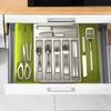 Tableware Drawer Organizer Retractable Cutlery Holder BPA Free Large Capacity Easy To Clean Expandable Utensil Tray