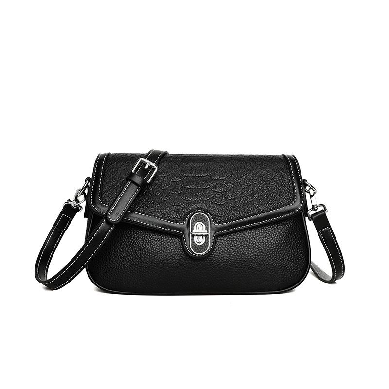 Bag Women's Fashionable Versatile Leather Bag New High-end Shoulder Oblique Span Bag Simple Foreign Texture Trendy Bag
