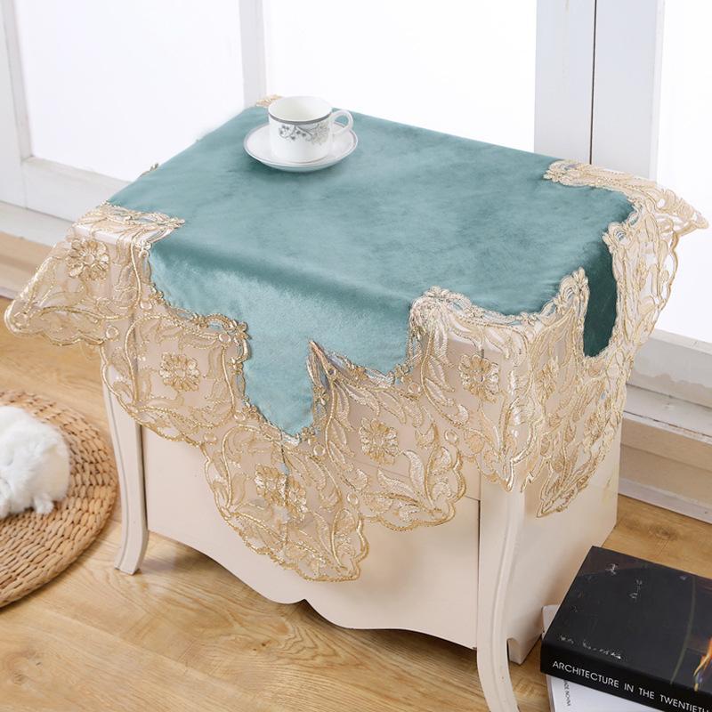 Top Grade Embroidered Tablecloth Table Flannel Table Cover Coffee Lace Table Cloth Tv Cabinet Piano Cover Dust Cover