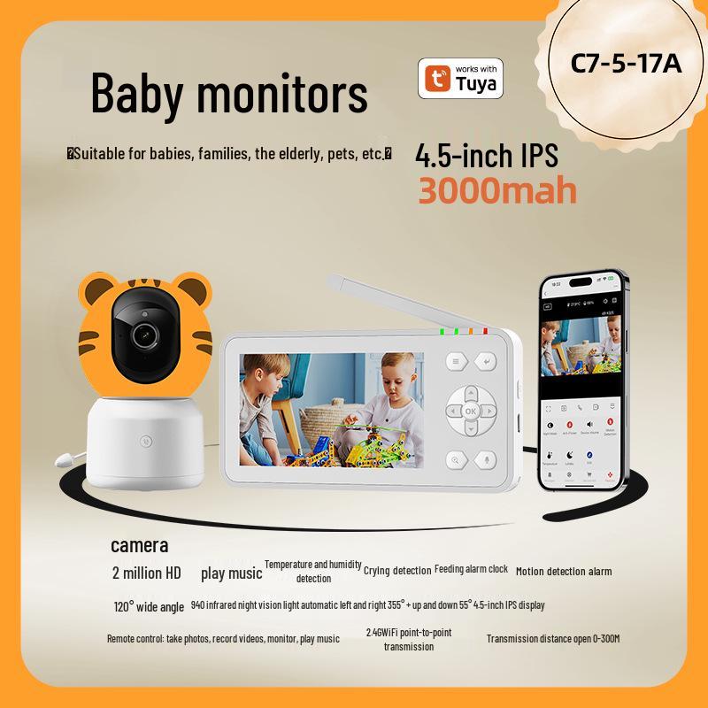 4.5" 1080P Baby Monitor with Mobile App & Two-Way Intercom