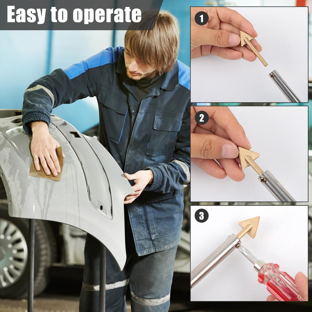 4Pcs Welder Copper Soldering Iron Tips Plastic Welding Triangular Soldering Replacement Tip for Car Bumper Repair