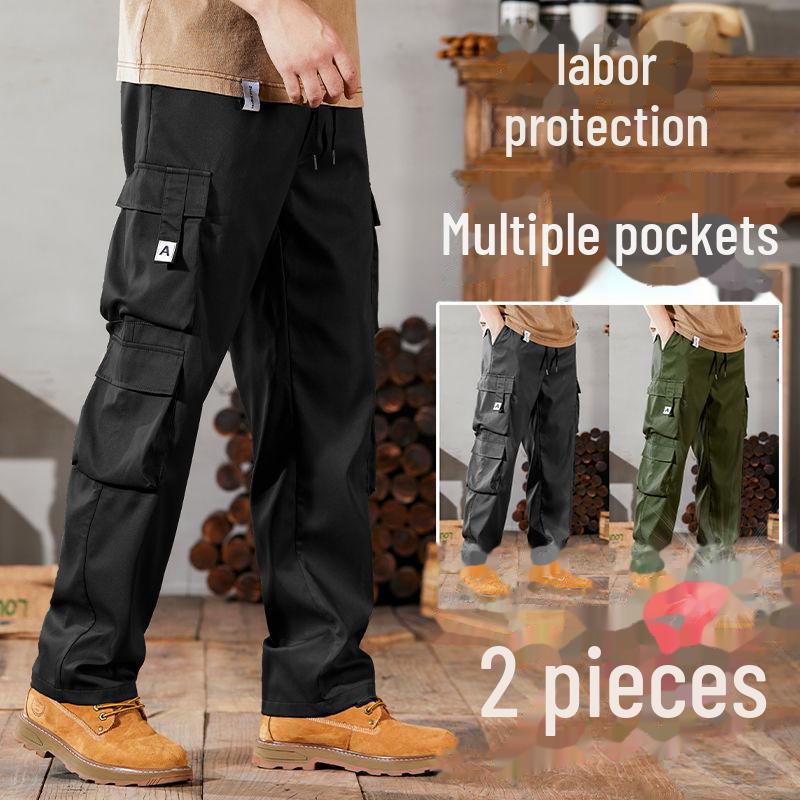 "Мужской комбинезон свободного кроя в стиле ретро": Легкие, износостойкие, универсальные брюки для весны и осени.