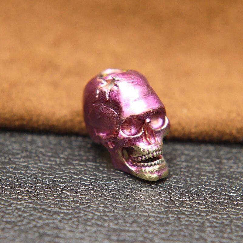 Пулевое отверстие Череп Скелет Нож Бусина Ремешок Подвеска Латунь Панк Ужасы Голова призрака Статуэтки EDC DIY Паракорд Браслет Аксессуар
