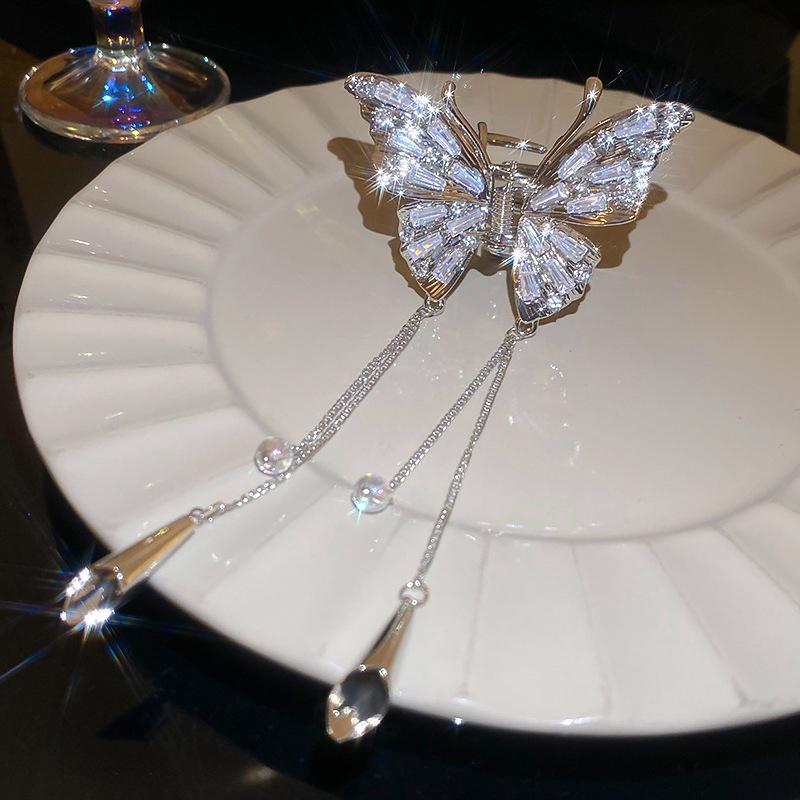 Милые кисточки для волос в виде бабочки для женщин и девочек, элегантные простые заколки-акулы, изысканные кавайные аксессуары для волос, подарки