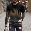 Men's Cool 3D Digital Printing Casual Outdoor Long-sleeved T-shirt